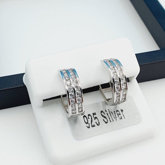 "925 Sterling Silver Cubic Zirconia Earrings, UU1P6A6126 - Picture 8 of 10